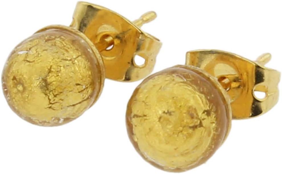 Glass Of Venice Murano Glass Tiny Stud Earrings - Gold