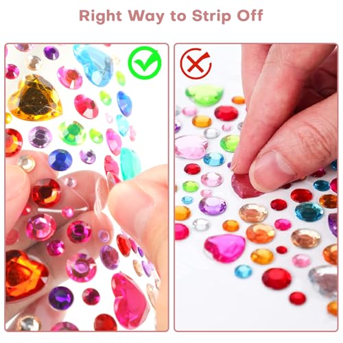 3500 pierres strass autocollantes colorées – strass à coller et autocollants pailletés en formes variées, pierres de strass pour le visage, idéals pour déco, DIY, enfants et loisirs créatifs. – vue 3