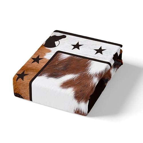 Cow Fur Bedding Set For Kids Boys Girls Wolf Pattern Comforter Cover Set Cowhide Duvet Cover Bedroom Decor Farmhouse Western Theme Red Brown Bedspread Cover Twin Size Bedding Collection 2Pcs #TOP4
