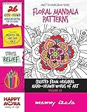 Adult Coloring Book - Floral Mandala Patterns - Vector Drawings - Vol. 02 (Coloring Books for Adults | Manny Izela | Happy Aura)