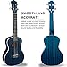 Concert Ukulele Ranch 23 inch Professional Wooden ukelele Instrument with Online 12 Lessons and Gig Bag - Small Hawaiian Guitar - Starry Blue