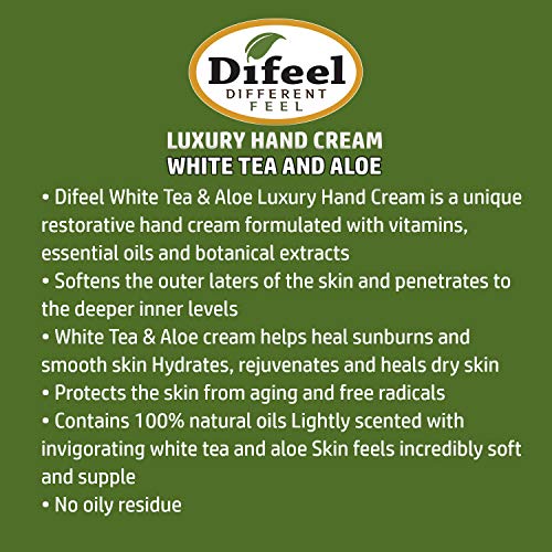Difeel Hand Cream - White Tea And Aloe 100% Natural Oil And Vitamin E 1.4 Ounce (3-Pack) #TOP1