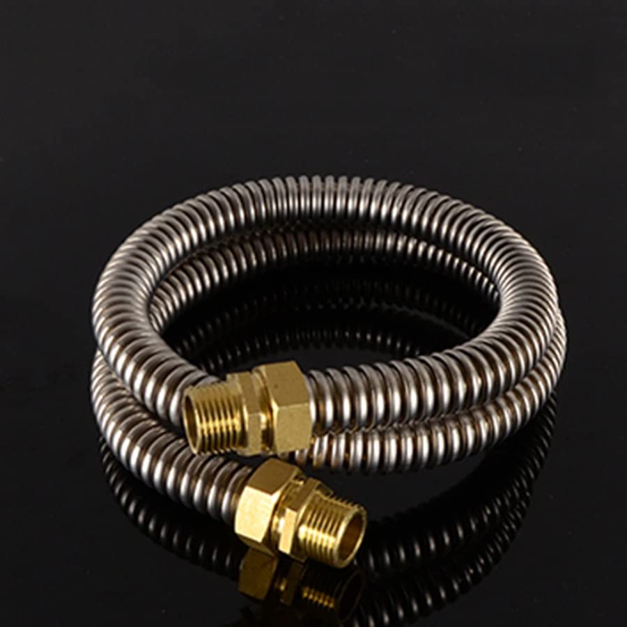 Adapter do węża ogrodowego DN35 40 50 6 BSP miedziany gwint zewnętrzny ze stali nierdzewnej 304 miech wentylator cewka centralna klimatyzacja wąż wlotowy wody (kolor: DN32 l 1-1l4, długość: 400 mm)