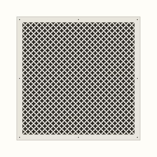 Vent Cover for Walls and Ceiling 1/4" MDF Primed White Custom Size Fan Cover Wall Register Ceiling Register Air Return Ventilation Cover Style # 10 (20" x 20" Duct - (22" x 22" Overall))