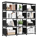 REIBII Bookshelf for Bedroom Book Shelf Organizer Bookcase Tall Book Case 12 Cube Storage Organizer