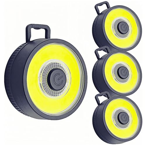 Image of MODOAO LED Work Light ﻿COB with Magnetic Mini Camping Flashlight with Hanging Hook Single Mode Job Site Lighting Night Light Flashlight for Mechanics, Car, Outdoor Camping, Home Emergency (4 Pack)