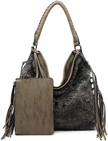 SHOMICO Womens Shoulder Bag Hobo Purse Crossbody Oversized Fringe Bags for Ladies Brown Large Big Tan