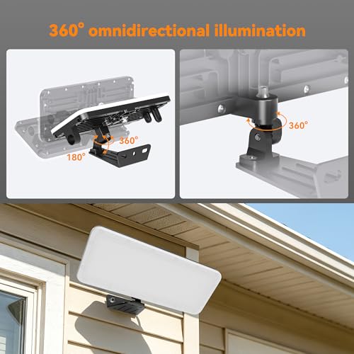 100W 2 Pack LED Flood Lights Outdoor, 2026 Lite New Upgraded Security Light, 10000LM Super Bright Stadium Lights, 6000K Daylight White, IP65 Waterproof, Adjustable Exterior Floodlight for House Yard by SOLLA - Used condition - Image 2