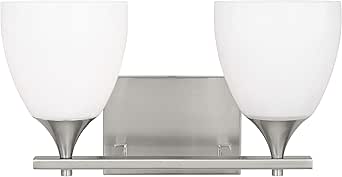 Scott Living 2-Light Toffino Modern Wall Sconce Satin Brass DJV1022BS, Sconce Wall Lighting is Ideal Bedroom Light, Hallway Light, Living Room Light, and Bathroom Light Fixture