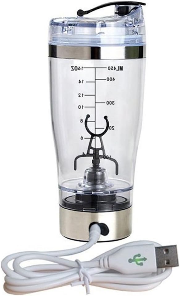 ELEOPTION Automatic Protein Shake Drink Mixer and Blender, 16oz Water Bottle. Eco-Friendly, Tornado, Vortex Movement with Detachable Mixer and Sports Cup (16OZ, USB Charger)