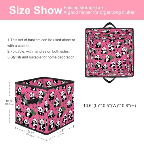 Grand cube de rangement panda rose idéal pour organiser le salon