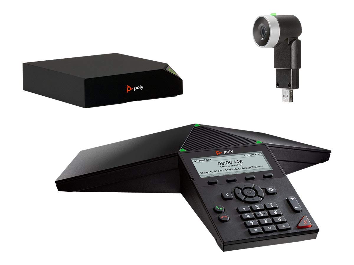 Poly Trio 8300 Collaboration Kit łącznie z mini kamerą EaglyEye 1080p FullHD, 4-krotny zoom, kąt widzenia 74°, czarny