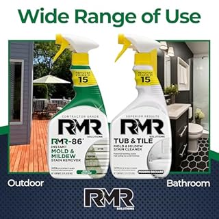 RMR Mold Stain Eraser Max Pack – No-Scrub Tub & Tile Cleaner + Instant Mold & Mildew Stain Remover Spray, Indoor/Outdoor Bathroom, Shower, Siding, & Deck Cleaning Kit, 2–32 Oz Bottles