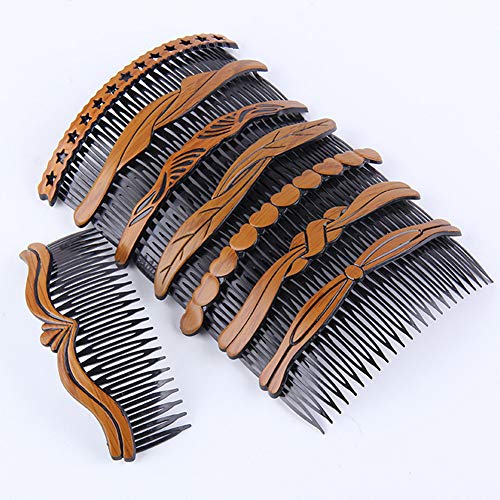 Shungfun Women Hair Side Comb Retro Wooden Hair Comb Pin Clips Hair Fork Pigtail Holders For Hair Styling Accessories #TOP28