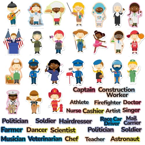 CHEFAN Career Dress-Up Felt Pieces, Felt Story Board Pieces, Flannel Stories for Toddlers, Precut Felt Figures, Small Community Helpers Flannel Graph for Early Education, Kindergarten, Homeschool