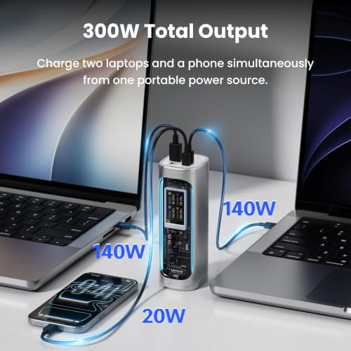 Image of Shargeek 300W Power Bank, 24000mAh Laptop Portable Charger with DC Port