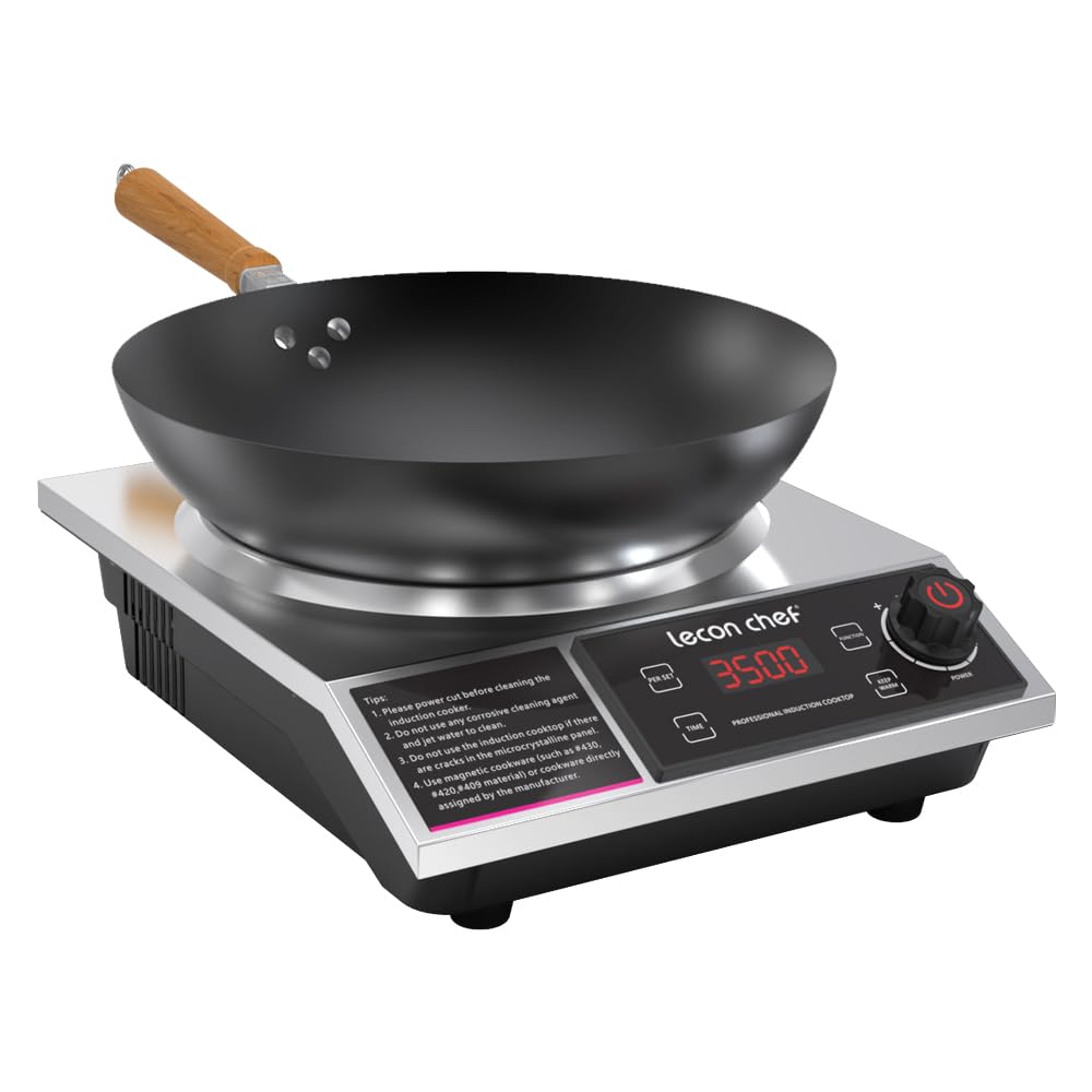 Piastra di cottura a induzione, 3500 W, con padella wok, HT-L18A