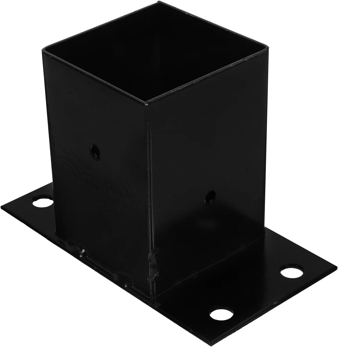 Gazebo Bracket Black Iron Post Base for Mailbox Deck Railing FenceBracket Support Column Cover Heavy Duty High Strength Long Use