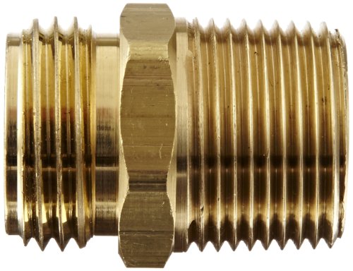 Dixon Valve & Coupling BA776 Brass Fitting, Adapter, 3/4" GHT Male x 3/4" NPTF Male