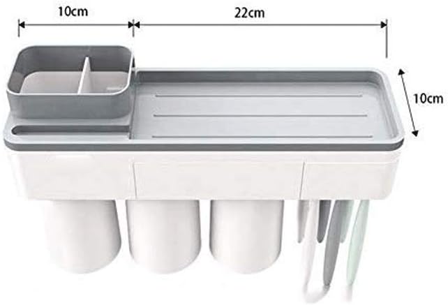 Toothbrush Cup Holder,Mouth Storage Cabinet Free Punching Magnetic Brush Tooth Box Washing