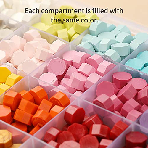 Baugger 200 peças de contas de cera para selar Contas de lacre de cera coloridas com caixa de armaze