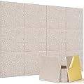 15 Pack Self-Adhesive Sound Proof Foam Panels for Walls, Acoustic Panels 12" x 12" x 0.35" High Density Sound Absorbing Tiles for Home Studio, Office, Gaming Room & Theater