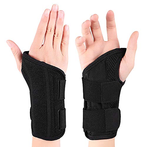 Sports Bracers Wrist Support Brace Relief Carpal Tunnel Arthritis Hand Accessorie for Wrists, Carpal Tunnel, Arthritis, Tendonitis Night Day Wrist Splint for Men and Women (L (Pair Right+Left))