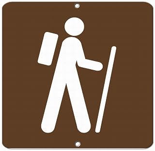 PaBoe Trail Hiking Symbol Activity Park Notice Sign Safety 12x12 Tin Metal Signs Road Street Sign Outdoor Decor