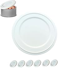 Xilmark Couvercles de conservation, couvercles réutilisables en plastique PET, diamètre 70 mm, blanc
