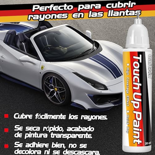 Galitoon Pintura de retoque para autos, Reparador de, reparador de rayones de coche, Reparación de rayones de coche 2-en-1, y fácil para reparar pequeños rayones automotrices (Blanco)