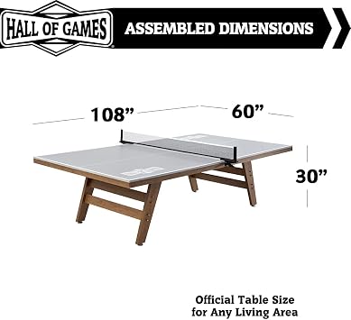 Hall of Games Table Tennis Tables Multiple Styles, Furniture Quality Ping Pong Tables with Easy Clamp Nets, Perfect for Family Game Rooms