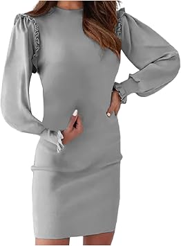 Amazon.com: JINLILE Vestido camisero de manga larga para mujer, mini corto,  tallas grandes, para vacaciones, cóctel, casual, fiesta, sexy, para otoño :  Ropa, Zapatos y Joyería