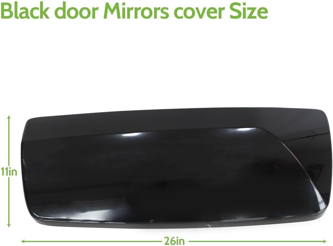 Aostirmotor Black Door Mirror Covers Fit for Volvo VNL 730 VNL 860 VNM 200 VNM 430 VNM 630 VNX 300, A Pair of Door Mirror Cover Driver & Passenger Side (Black)