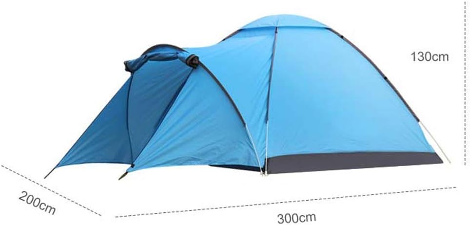 Easy to Assemble Tunnel Tent 3-4 Man Outdoor Waterproof Windproof Family Tent Portable Camping Tent Blue
