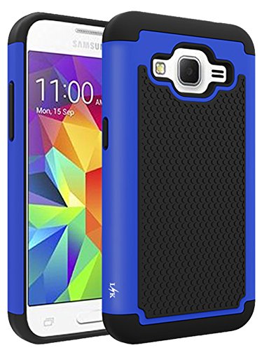 Core Prime Case, LK [Shock Absorption] Hybrid Dual Layer Armor Defender Protective Case Cover for Samsung Galaxy Core Prime (Blue)