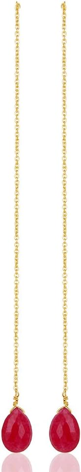 PANOPLY Threader Earrings, Bohemian Drop Earrings, Long Gold Chain, Personalized Gift for her, Delicate Crystal Dangle Earring Gifts For Women