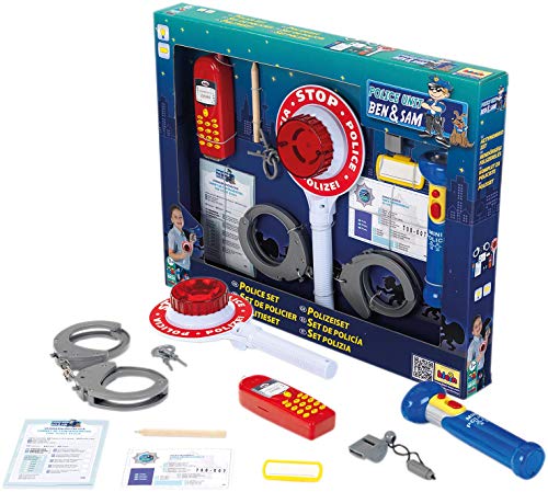 Theo Klein 8850 Polizei-Set | Besteht aus 10 Teilen | Inklusive batteriebetriebener Taschenlampe und Polizeikelle mit Licht | Verpackungsmaße: 40 cm x 32 cm x 4,5 | Spielzeug für Kinder ab 3 Jahren