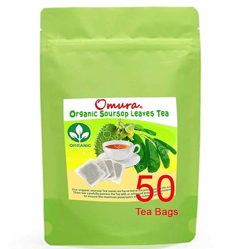 Omura Hojas de guanábana Guyabano Graviola (50 bolsitas de té)