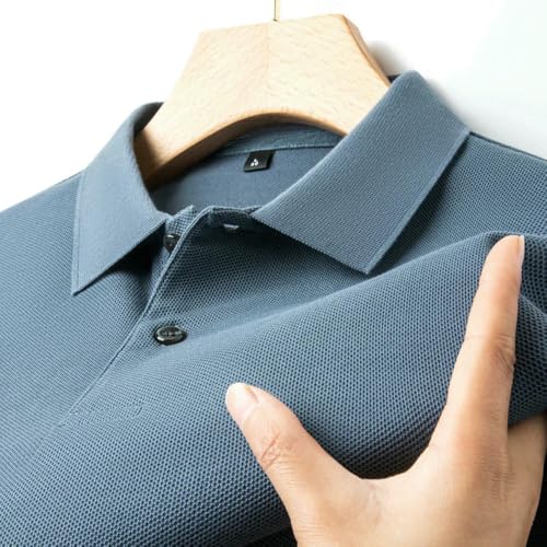 SYJYM bomullspikétröja för män sommarmode avslappnad kortärmad, ventilerande slagtröja, 10 färger, idealisk för golf och sport