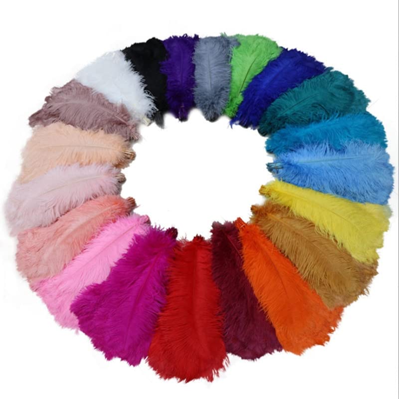 Plume d'autruche artisanat DIY décoration mariage 25-30cm plumes d'aiguille douces lot de 10 - 2