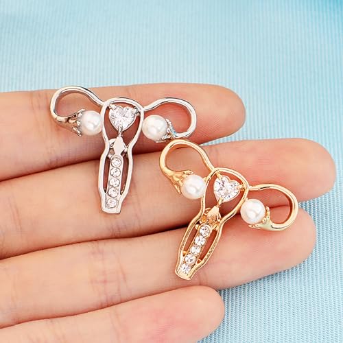 Image of Uterus Pin Medical Obgyn Pins Stethoscope Brooch Medicine Symbol Lung Brooch for Gynecologist Medical Doctors Nurse Gifts Jewelry