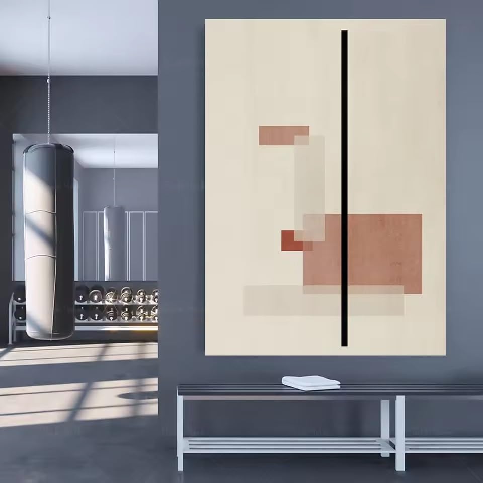 Affiche minimaliste style moderne du milieu du siècle beige 60x90cm sans cadre pour salon