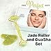 Jade Roller and Gua Sha Set – 2 in 1 Natural Facial Jade Roller and Gua Sha Facial Tool Massager for Anti-Aging, Wrinkles, Slimming, Scraping and Facial Therapy (Jade Roller for Face)