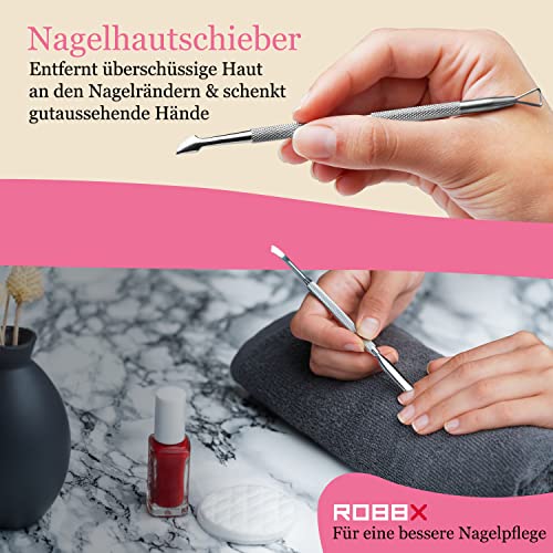 Nagelhautschieber Set mit Löffel, Schieber und Spatel aus Edelstahl