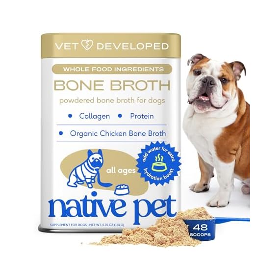 Native Pet Bone Broth for Dogs and Cats - Chicken Bone Broth Powder Dog Food Toppers for Picky Eaters - Provides Extra Nutrition for Joint Strength, Immune Support & Heart Health - 48 Scoops