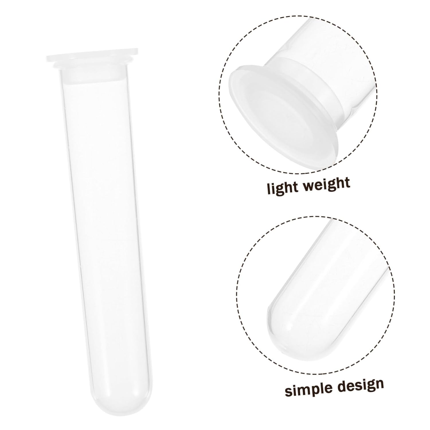 Cabilock 100pcs Plastic Round Bottom Tubes Microcentrifuge Tubes Caps for Laboratory Chemistry