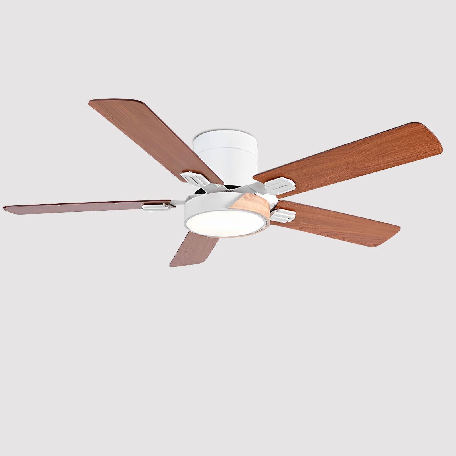 HXYSXHJUO Rustic Quiet Ceiling Fan Intelligent Remote Fans With Lights 6 Speeds Timing Light For Bedroom Living Room Restaurant Dimmable 48W LED