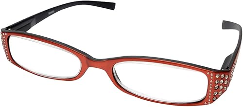 Calabria 834 Dazzle - Lentes de lectura ovalados para mujer, con diamantes de imitación de moda, lentes de cristal brillantes para mujer, un lector