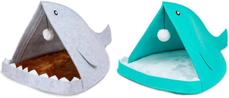 balacoo Adorable Shaped Pet Nest Detachable Dog House Soft Cat Sleeping Bed Grey Felt Pet Cage for Animals for Couch Travel Breathable Comfortable Design