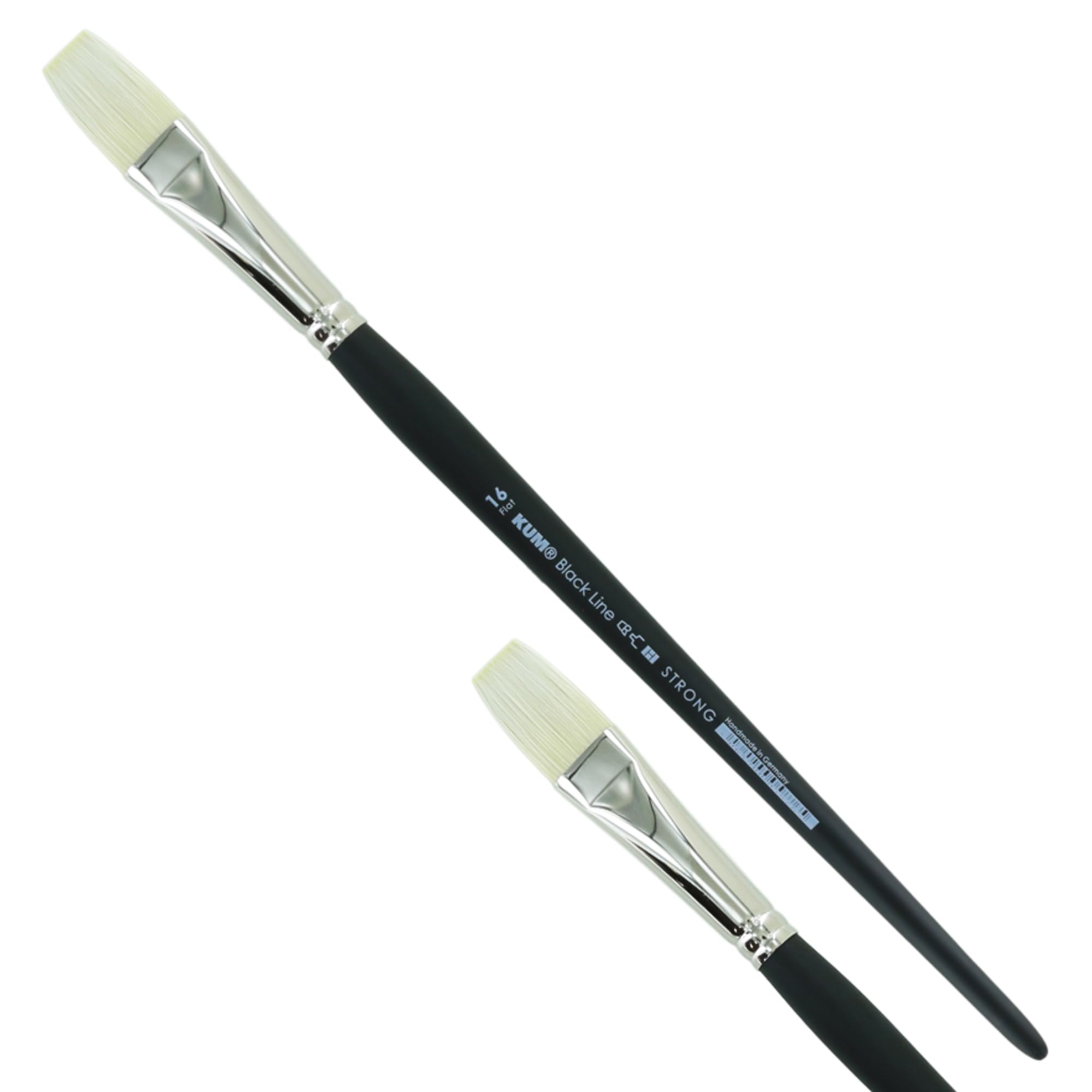 KUM - Pincel para acrílico y óleo Black Line, plano, tamaño 16 | Pinceles para artistas, material artístico para pintura acrílica y al óleo